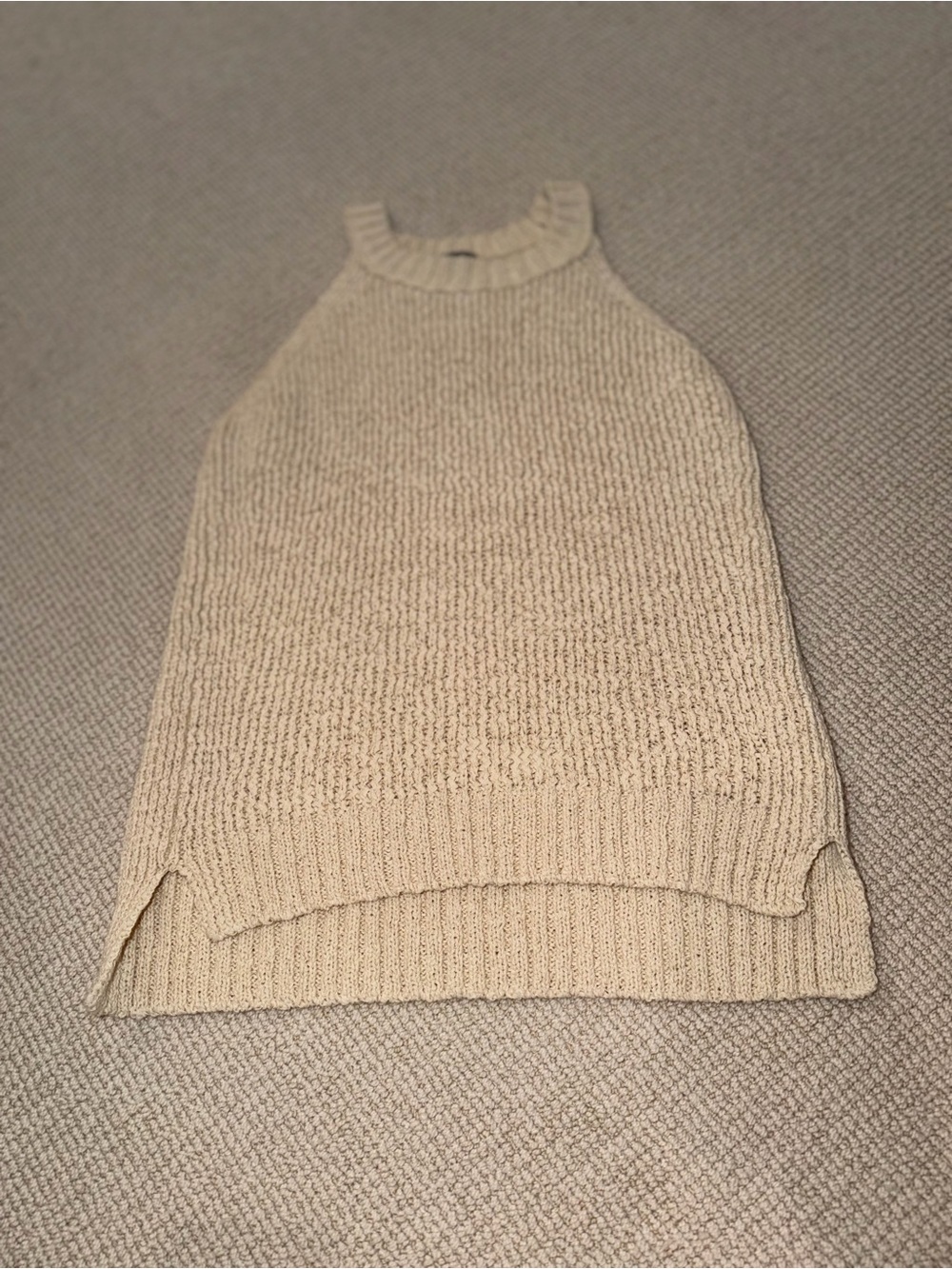 Point Sur by J Crew Cream Knit Halter Sweater Tank Top